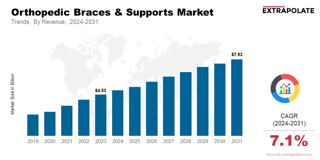 Orthopedic Braces & Supports Market Size & Share, By Revenue, 2024-2031